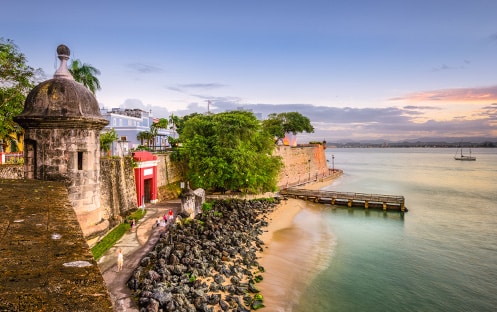 San Juan, Puerto Rico Caribbean coast along Paseo de la Princesa