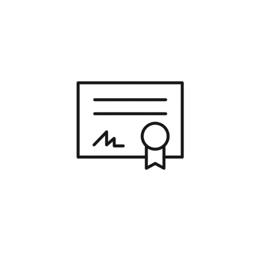 An icon of a certificate.