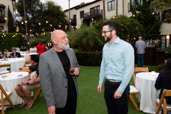2025 MasterPsych Psychiatry Conference - San Diego, CA Clinicians networking during sunset reception at the Estancia La Jolla Resort & Spa