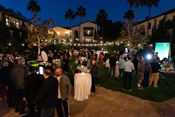 2025 MasterPsych Psychiatry Conference - San Diego, CA Clinicians networking during sunset reception at the Estancia La Jolla Resort & Spa